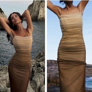 Zara PRINT DRESS WITH TULLE 3067/254